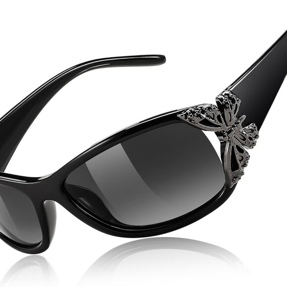 Trendy Polarized Y2K Sunglasses Wrap Around Butterfly Design Fashion Sunnies UV4 - Picture 1 of 8